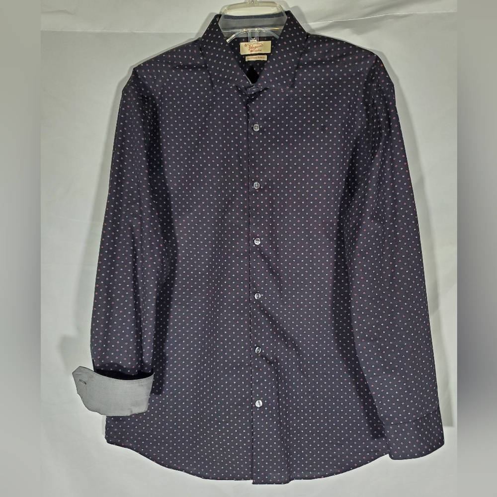 PENGUIN BY MUNSINGWEAR HERITAGE SLIM FIT GEOMETRIC PATTERN FLIP CUFF